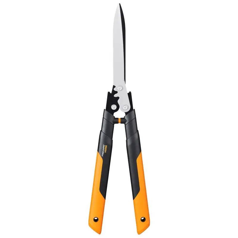 Fiskars PowerGear 1072206 Stainless Steel Straight Edge Hedge Shears Precision Cutting