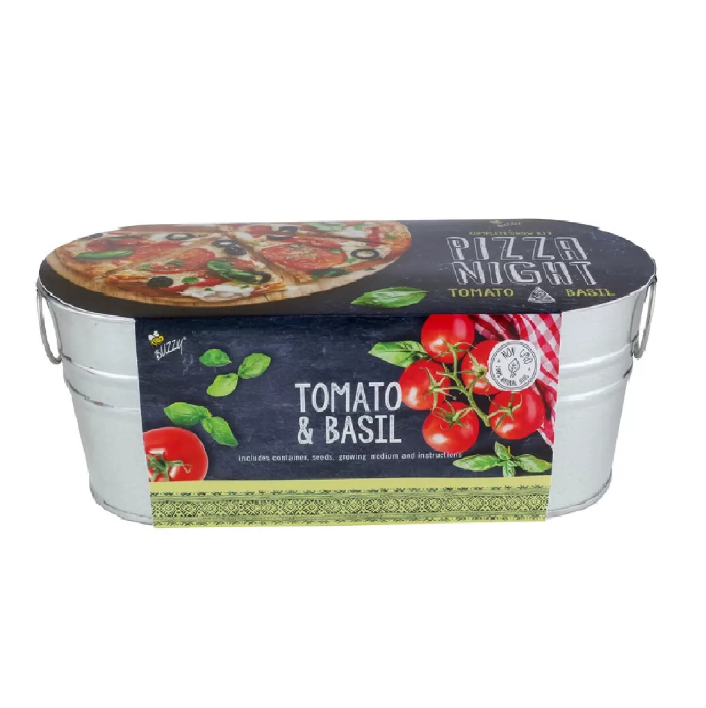 Buzzy 96506 Windowsill Tomato and Basil Grow Kit Indoor Herb Garden