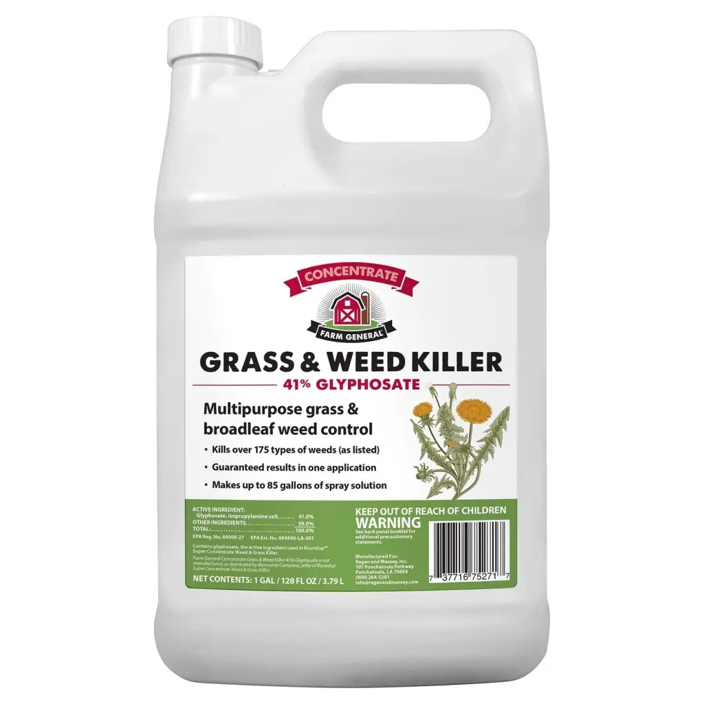 Farm General 41% Glyphosate Weed Killer Concentrate 1-Gallon - Professional-Grade Herbicide