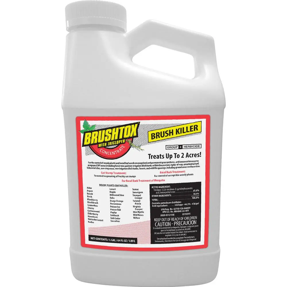 Brushtox 75261 Brush Killer Triclopyr 64 Oz Effective Weed Control
