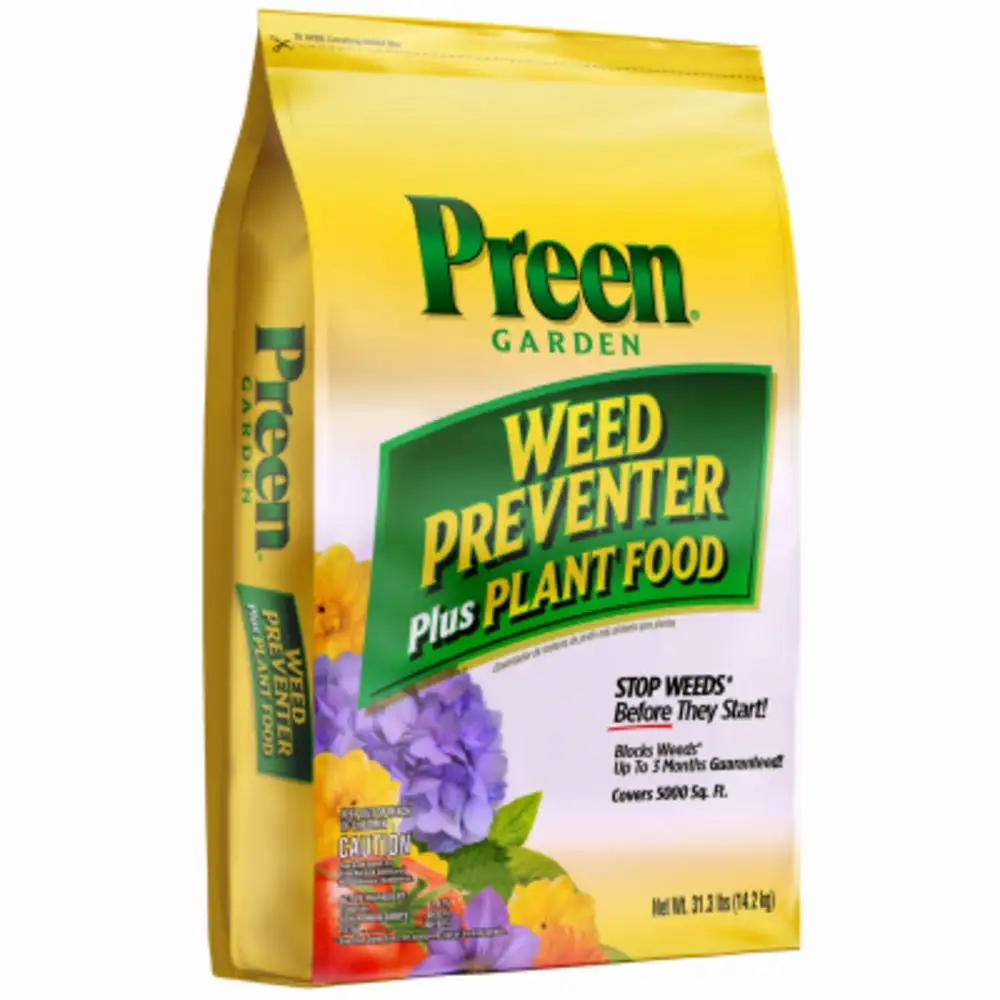 Preen 2164256 Garden Weed Preventer Plus Plant Food 31.3 Lbs 5000 Sq.Ft Coverage