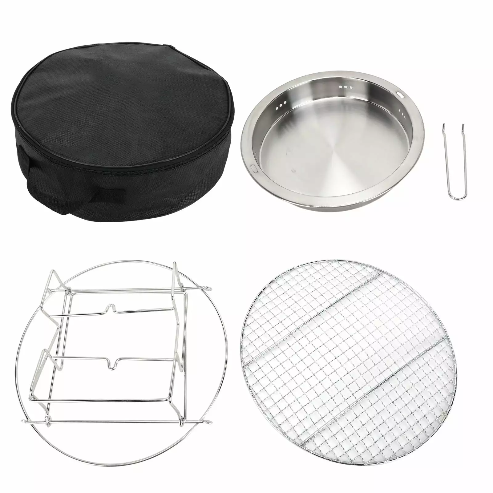 Round Stainless Steel Mini Foldable Hibachi Grill Eco Friendly Travel-friendly Charcoal Grill Grilling Mesh HURANJIGN
