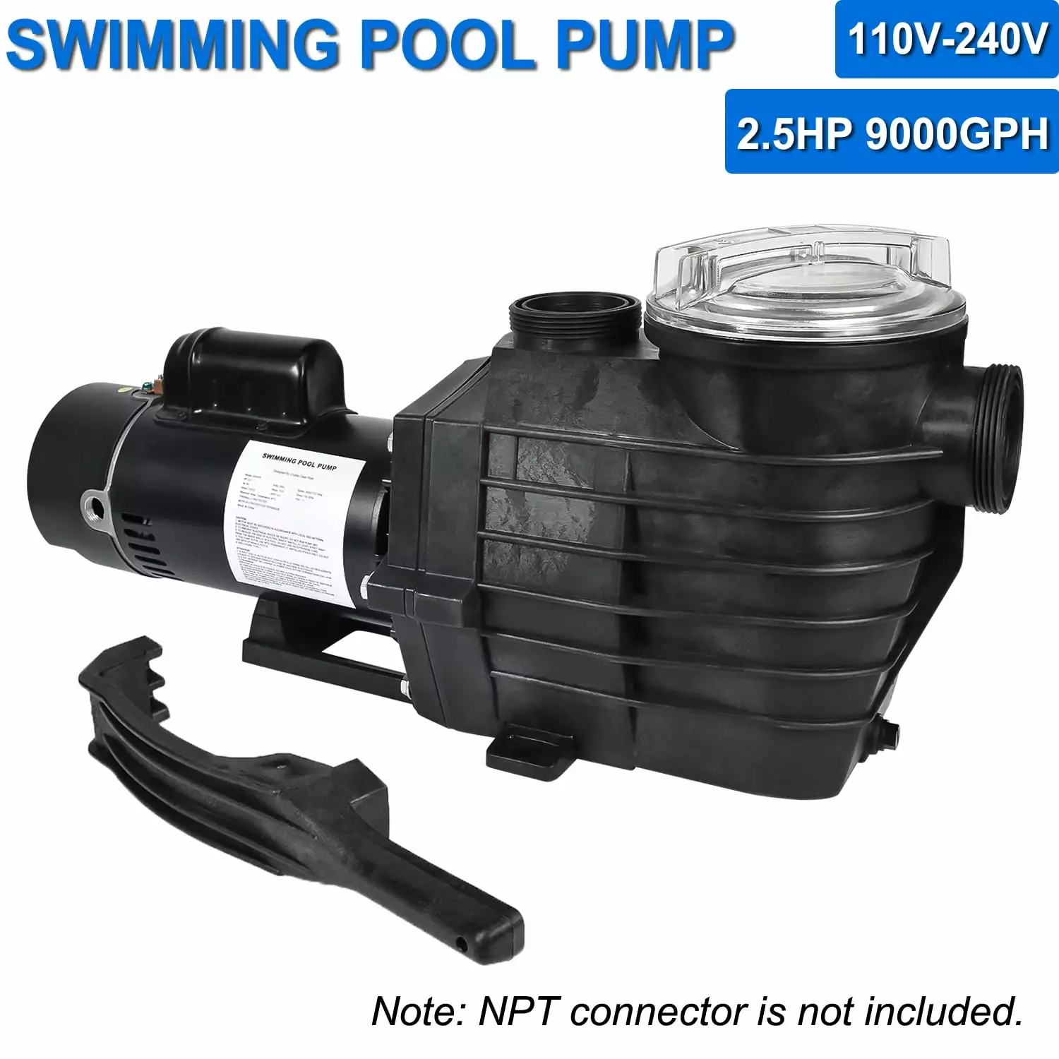 iMeshbean 2.5HP Inground Pool Pump 9000GPH High Flow Rate Dual Voltage Self-Priming 2