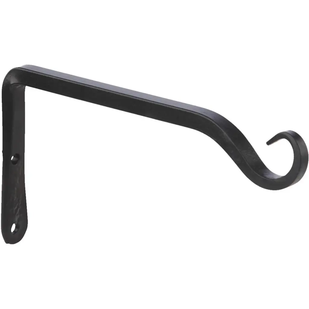Panacea 6-Inch Black Powder-Coated Straight Wrought Iron Hanging Plant Bracket