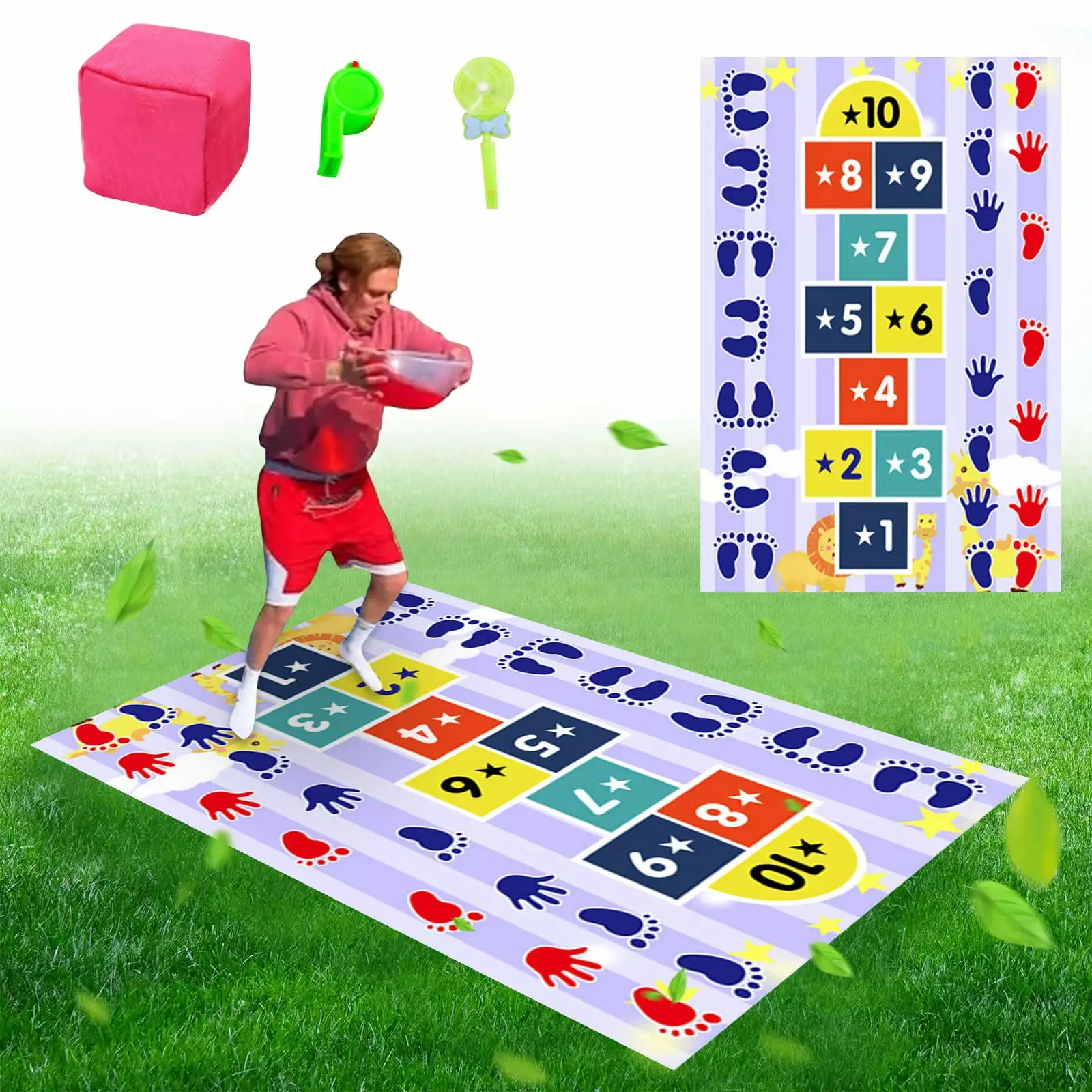 Ydsxlp Clearance Slide Hopscotch Games Adults Hands and Feet Sports Slide Hopscotch Water Slide Hopscotch Mat