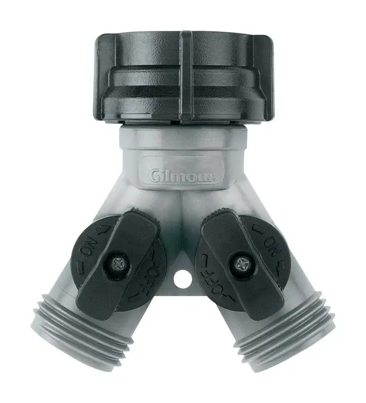 Gilmour Polymer Threaded 2 Male/1 Female Y-Hose Connector Shut Offs Pack 12