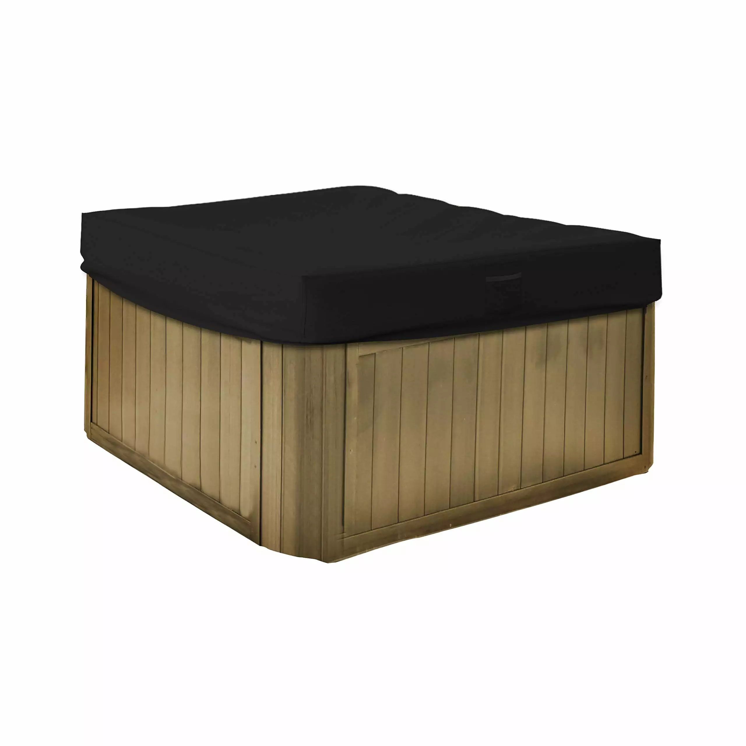 COVERS&ALL Hot Tub Cover 18 Oz Waterproof Weather Resistant Square Spa Cover Elastic Snug Fit 85x85x14 Black 14