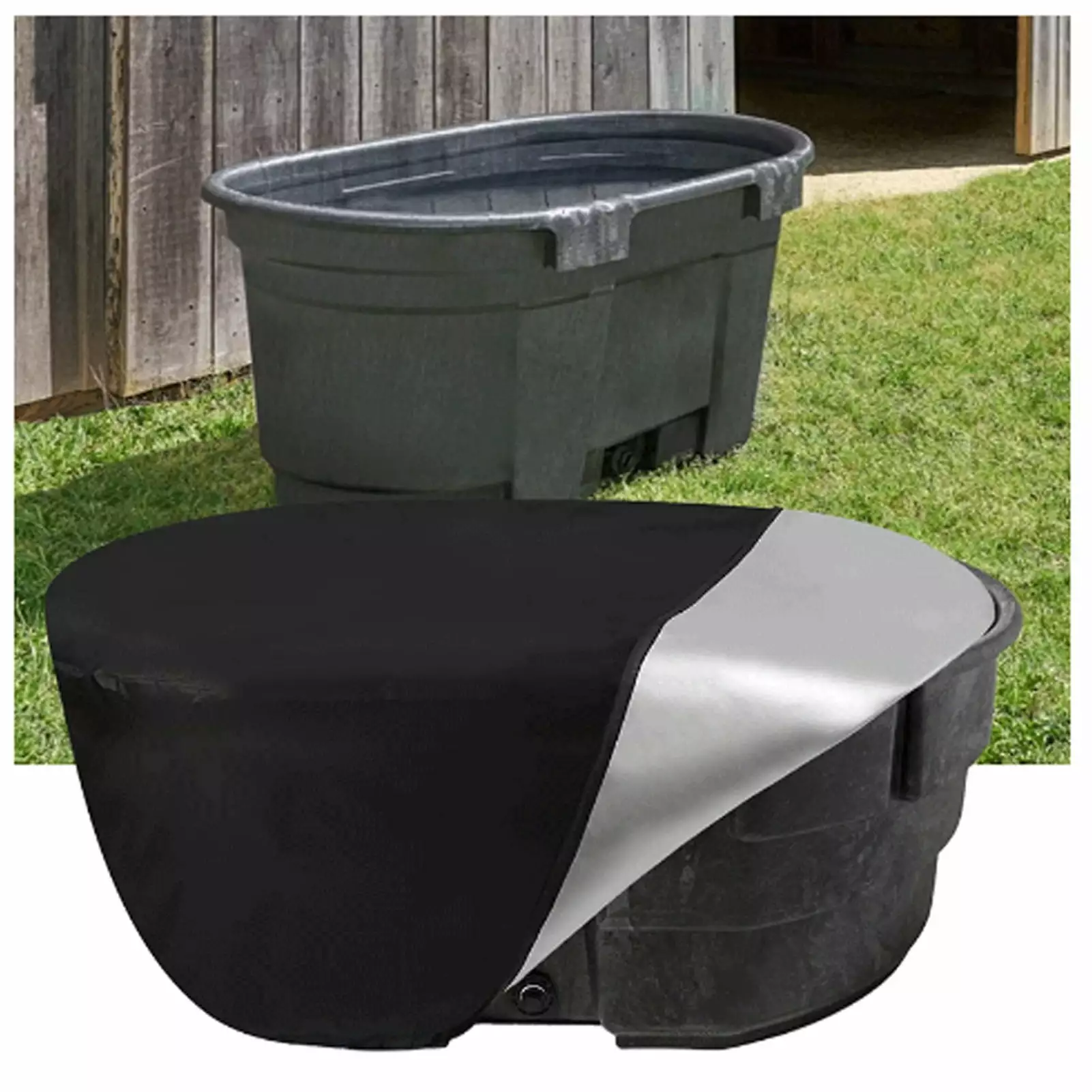 Outdoor Insulated Hot Tub Cover Drawstring Anti-UV Waterproof Universal Fit L