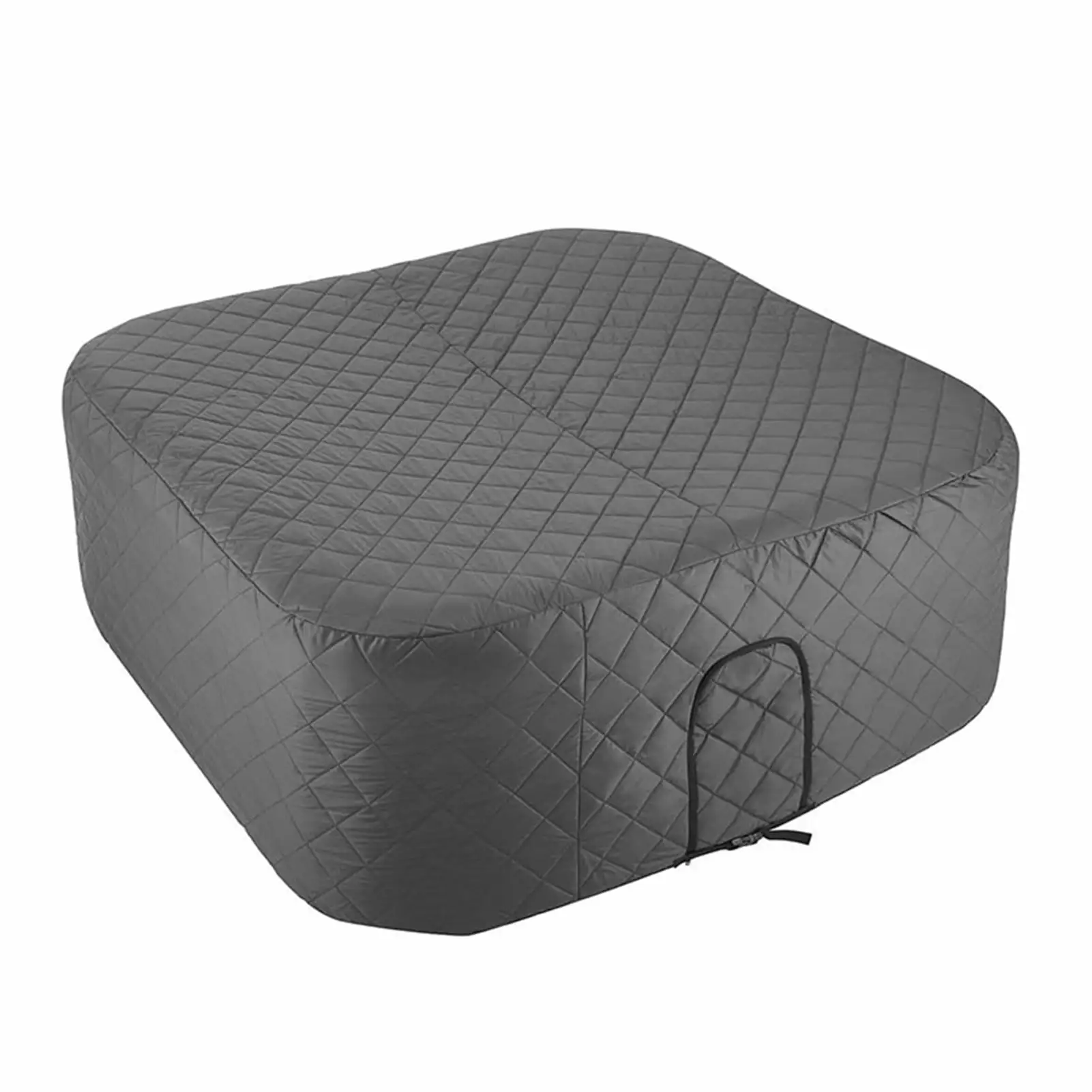 Postuois Outdoor Waterproof Square Hot Tub Cover Weather-Resistant Adjustable Universal Dust Cover Black