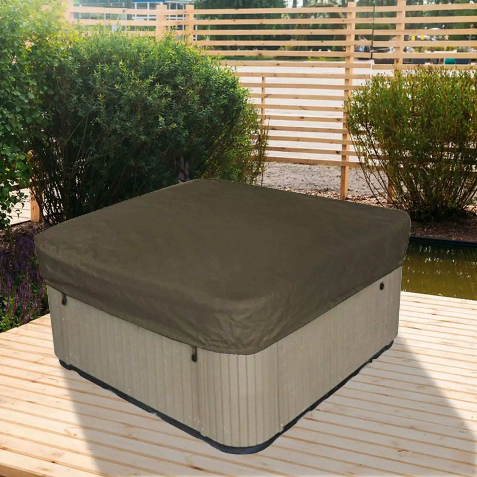 Walmart Week Deals Square Hot Tub Cover Patio Outdoor Heavy Duty Protector Spa Hard Cover Beige