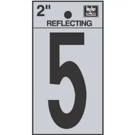 Reflective Black Vinyl Address Number 5 2 Inch House Signs Hy-Ko