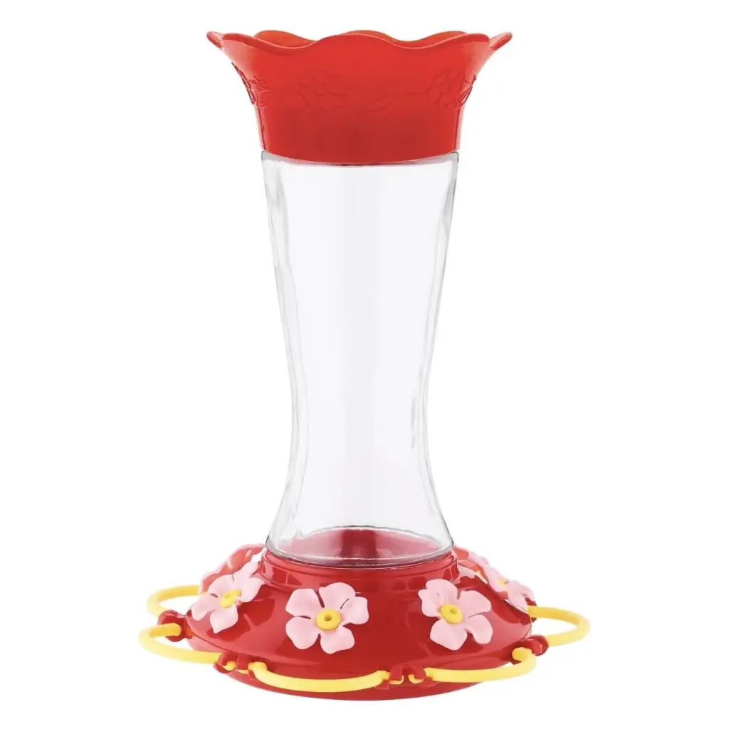 Wildflower Glass Hummingbird Bird Feeder 20 oz Decorative Garden Accessory North States