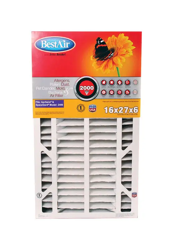 BestAir 27 . W x 16 . H x 6 . D 11 MERV Pleated Air Filter Pack 2