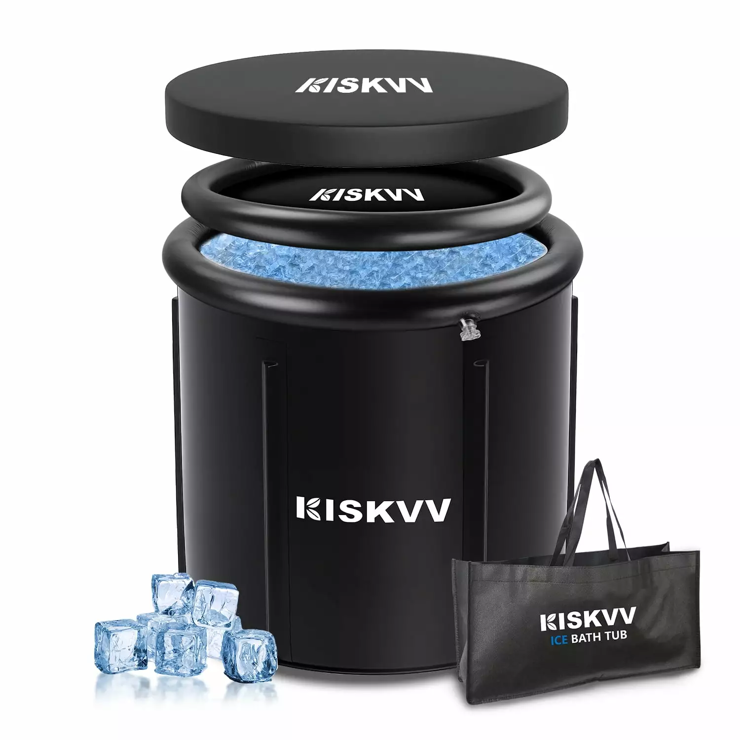 Ice Bath Tub Folding Portable Inflatable Cold Tub Lid Athletes Recovery