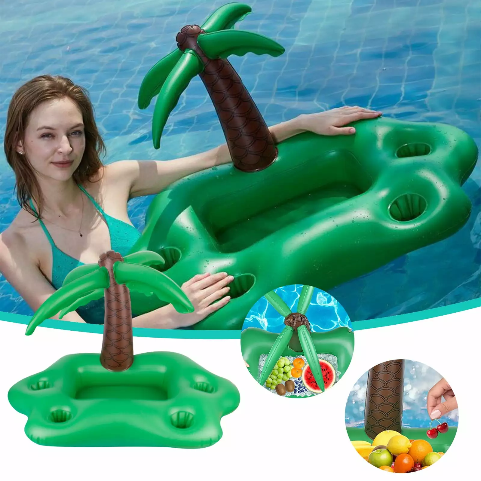 Daiosportswear Inflatable Tree Small Umbrella Ice Tray Four-hole Cup Holder Water Floating Cooler One