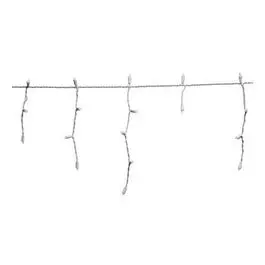 Christmas LED Icicle Lights Set Micro Twinkling Cool White 105-Ct Holiday Wonderland