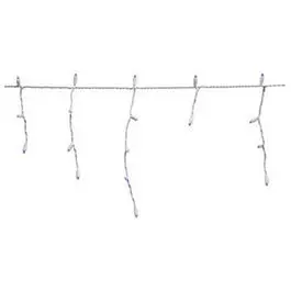 Christmas LED Icicle Lights Set Micro Twinkling Blue 105-Ct Holiday Wonderland