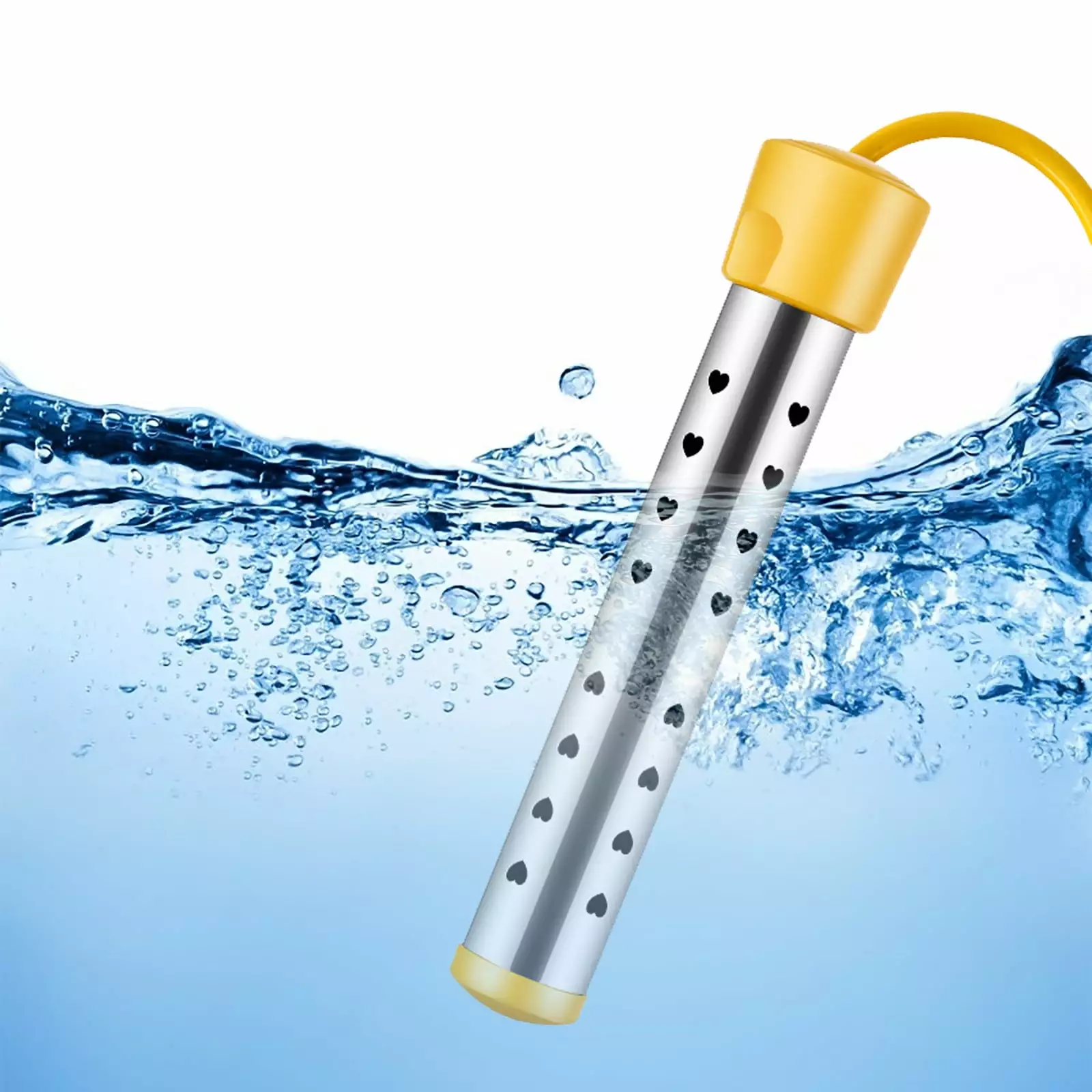 Weloille Indoor and Outdoor 1500W Immersion Water Heater Bathtub Portable Swimming Pool Heater 25x3