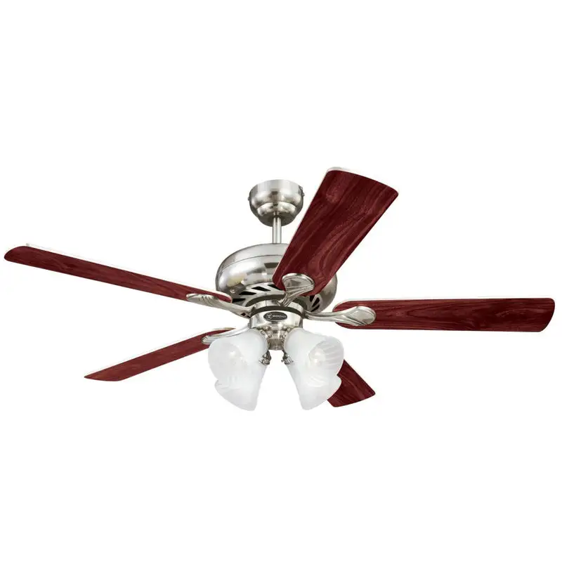 Westinghouse Swirl 52 . Brushed Nickel Brown LED Indoor Ceiling Fan