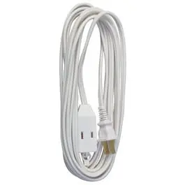 20-Ft. 16/2 SPT-2 White Vinyl Cube Tap Extension Cord Indoor Use Master Electrician