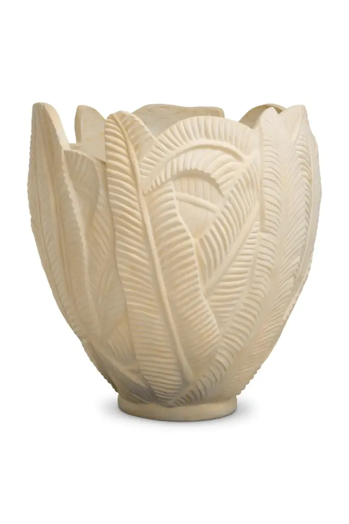 Cream Leaf Planter Eichholtz Zanzibar Modern Ceramic Flower Pot Indoor Plants