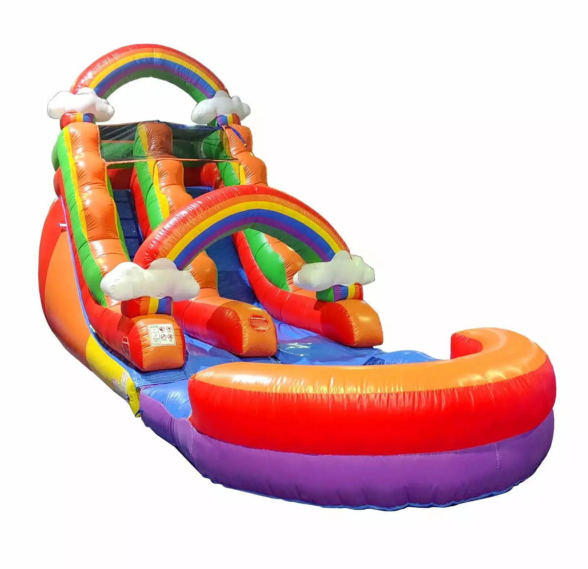 Pogo Bounce House Crossover Kids Inflatable Water Slide Rainbow Cloud Blower 15 ft