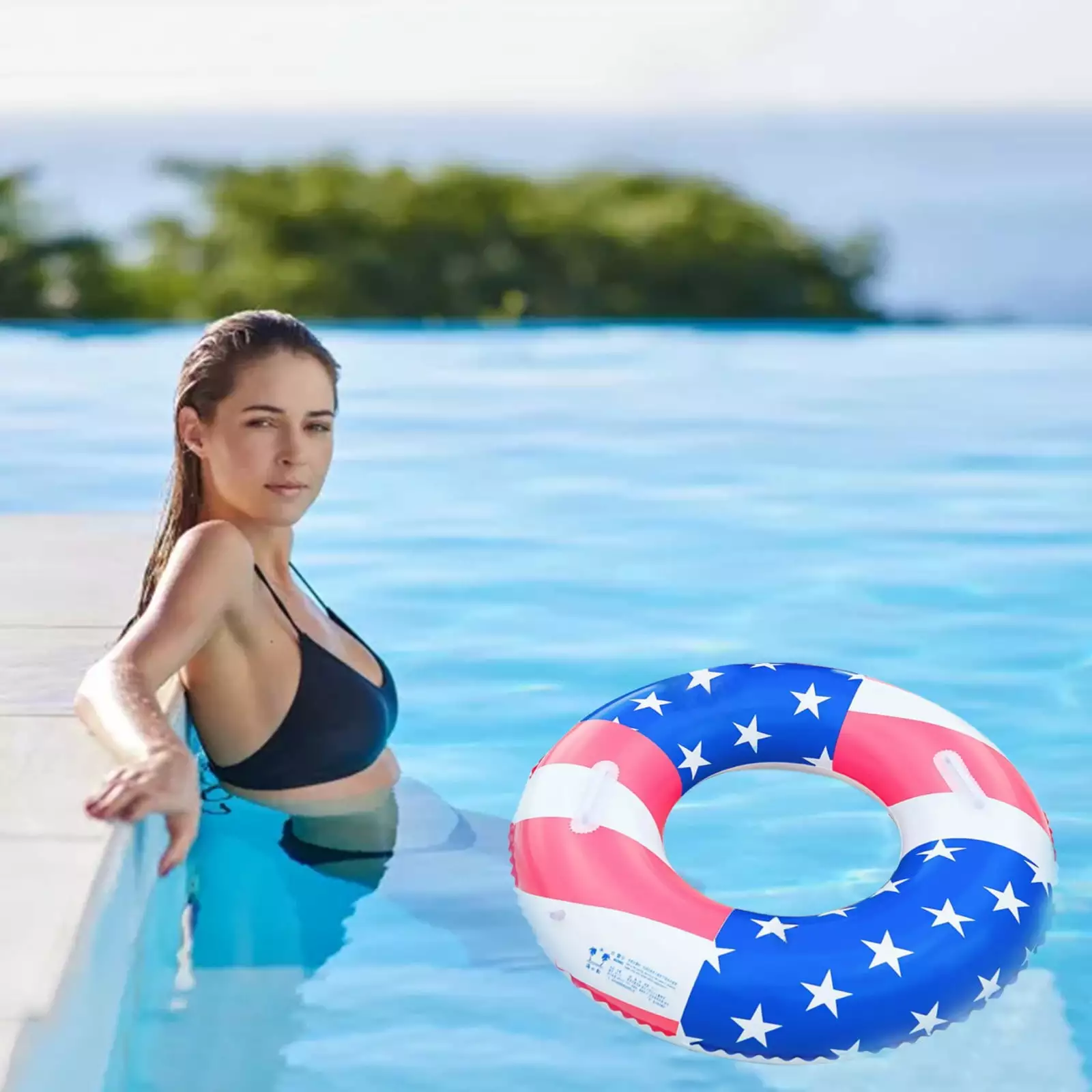 27 Inch American Flag Inflatable Handle Adults Teens Pool Party Decorations