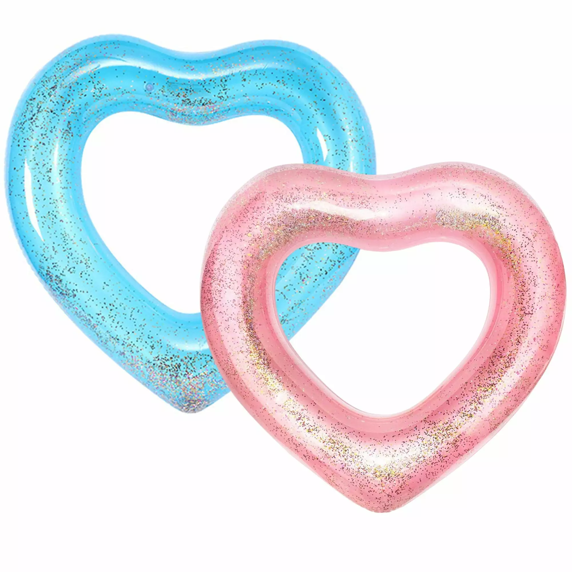 2 Pcs Heart Pool Float - Inflatable Swim Rings Bachelorette Party and Summer Water Fun