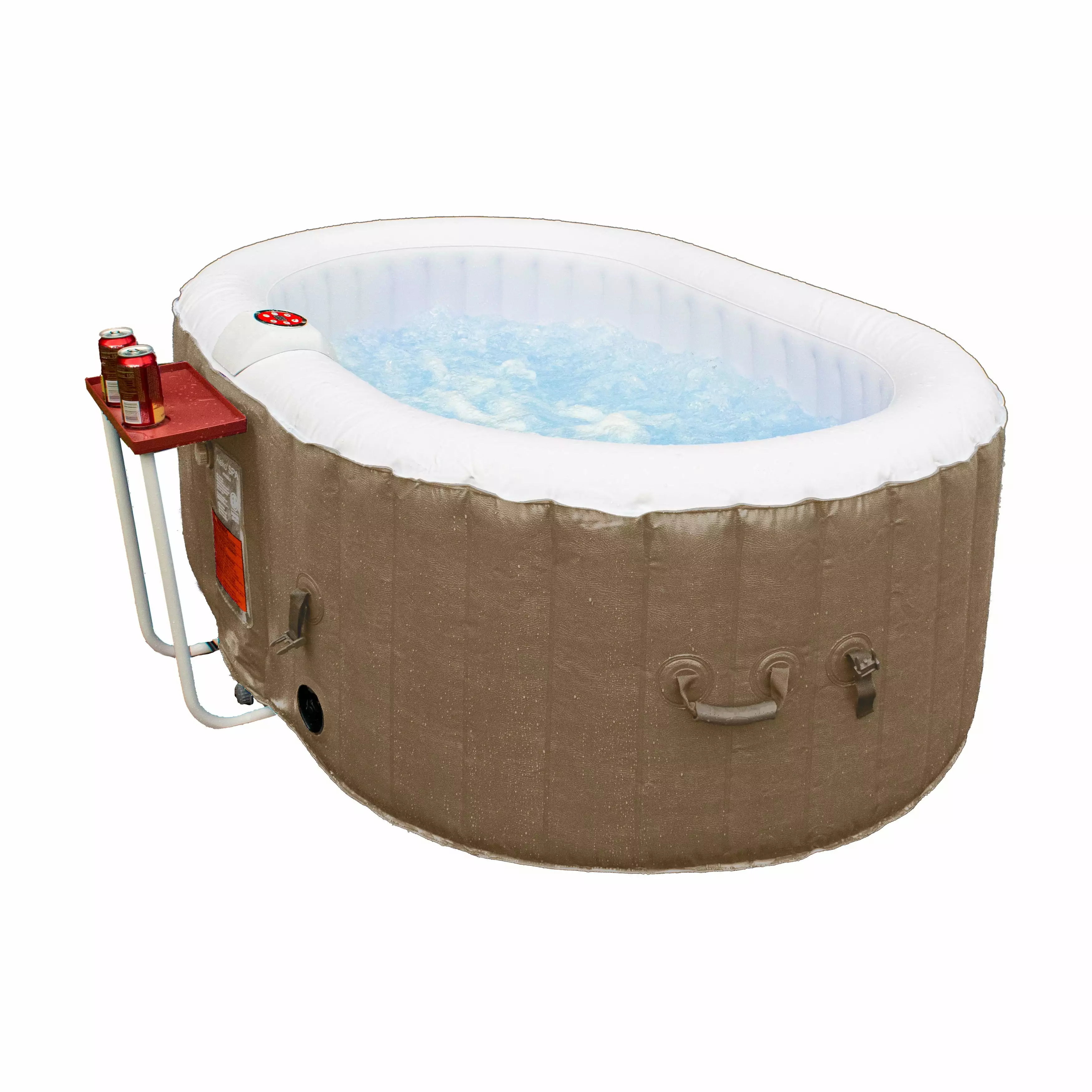 ALEKO 145 Gallon 2 Person Brown Oval Inflatable Jetted Hot Tub Cover
