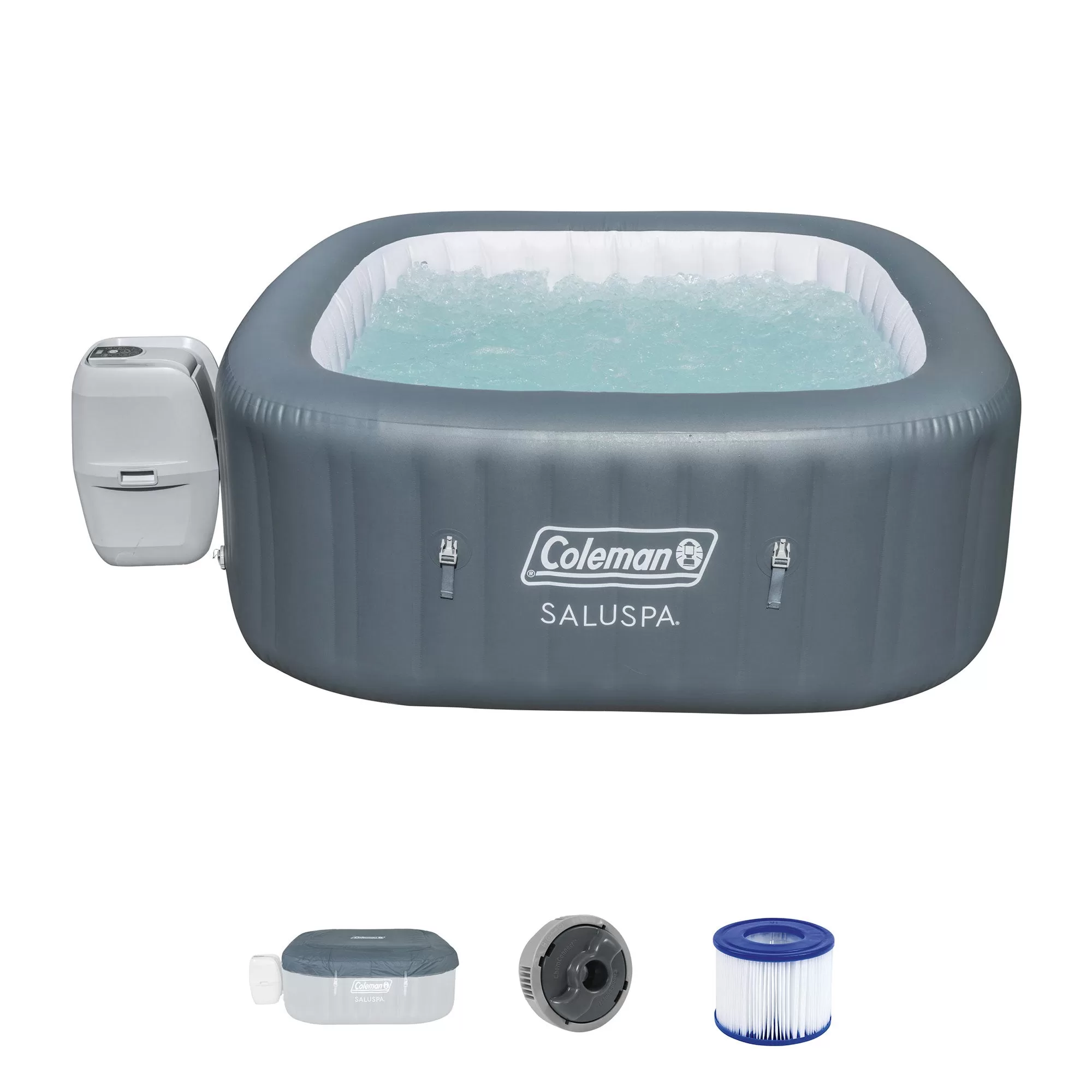 Bestway Coleman Hawaii AirJet Inflatable Hot Tub EnergySense Cover Grey 4-6 Person