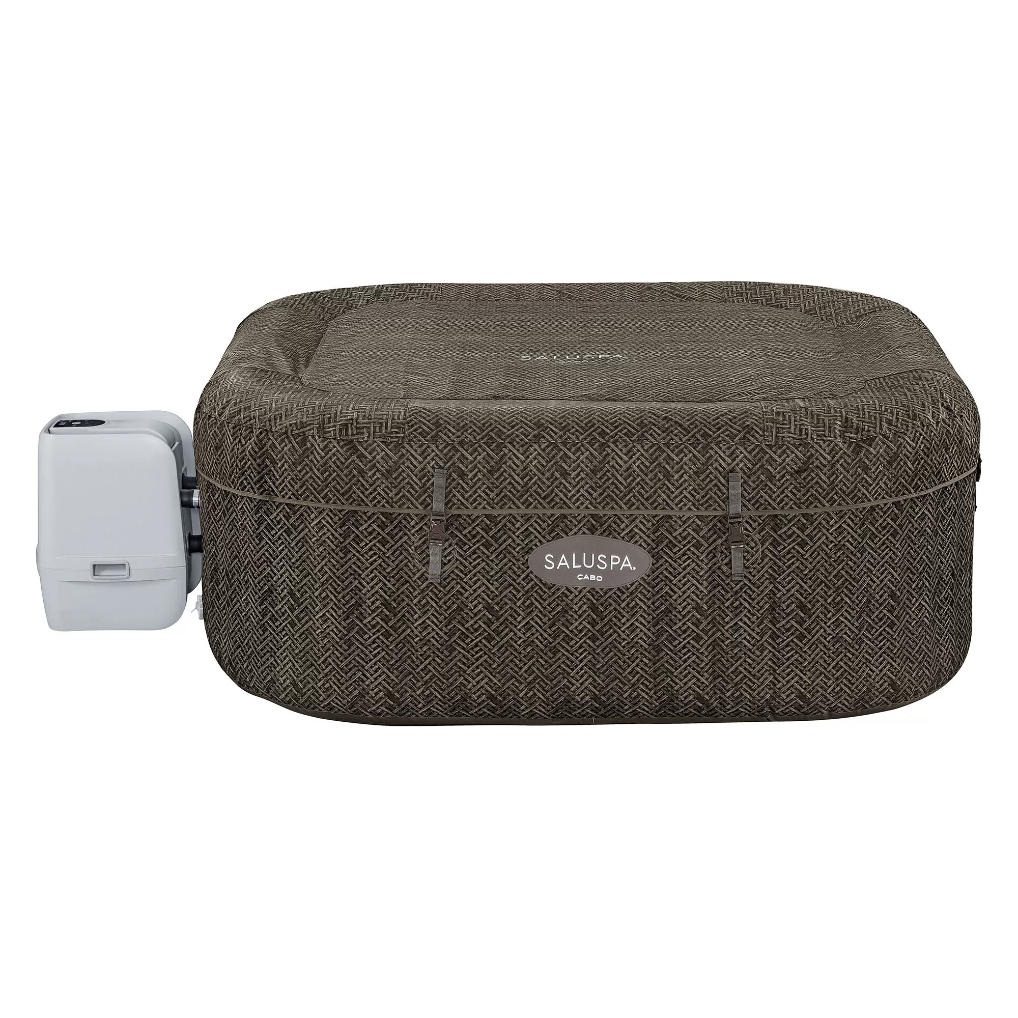 Bestway SaluSpa AirJet Inflatable Square Hot Tub 140 Soothing Jets Brown