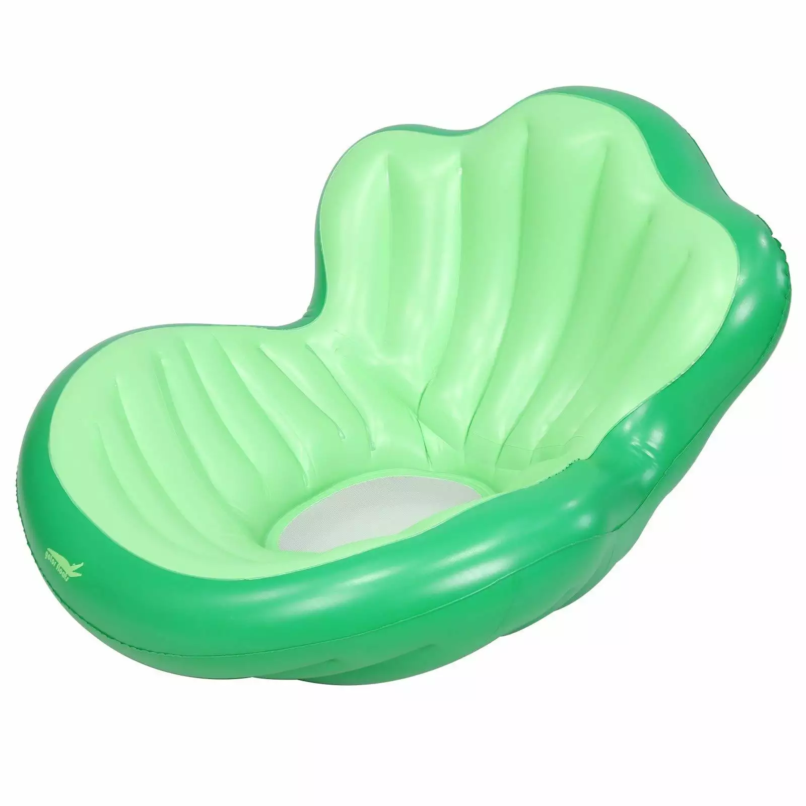 Gator Floats Swim Salon Inflatable Lounger Chair Green Mesh Seat Extra Thick Material Durability Hyperflate Valve WD021