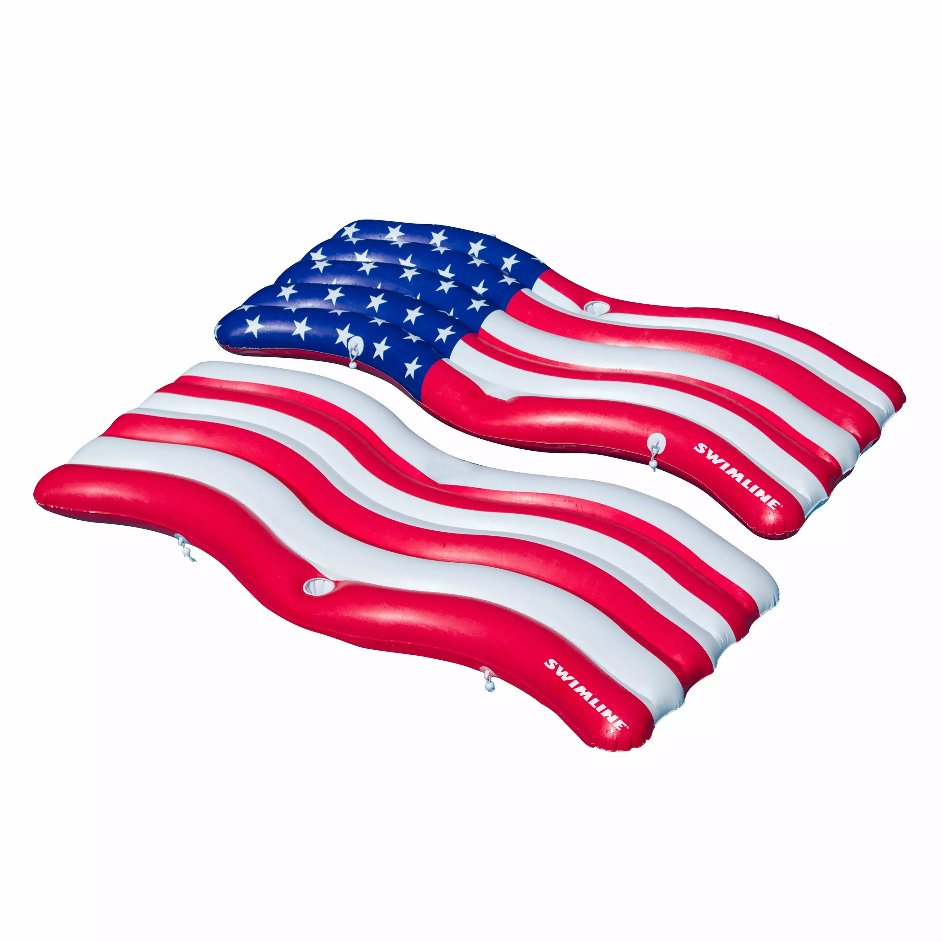 Swimline Vinyl Inflatable Americana Flag Lake ConnectorMat Pool Float Multicolor