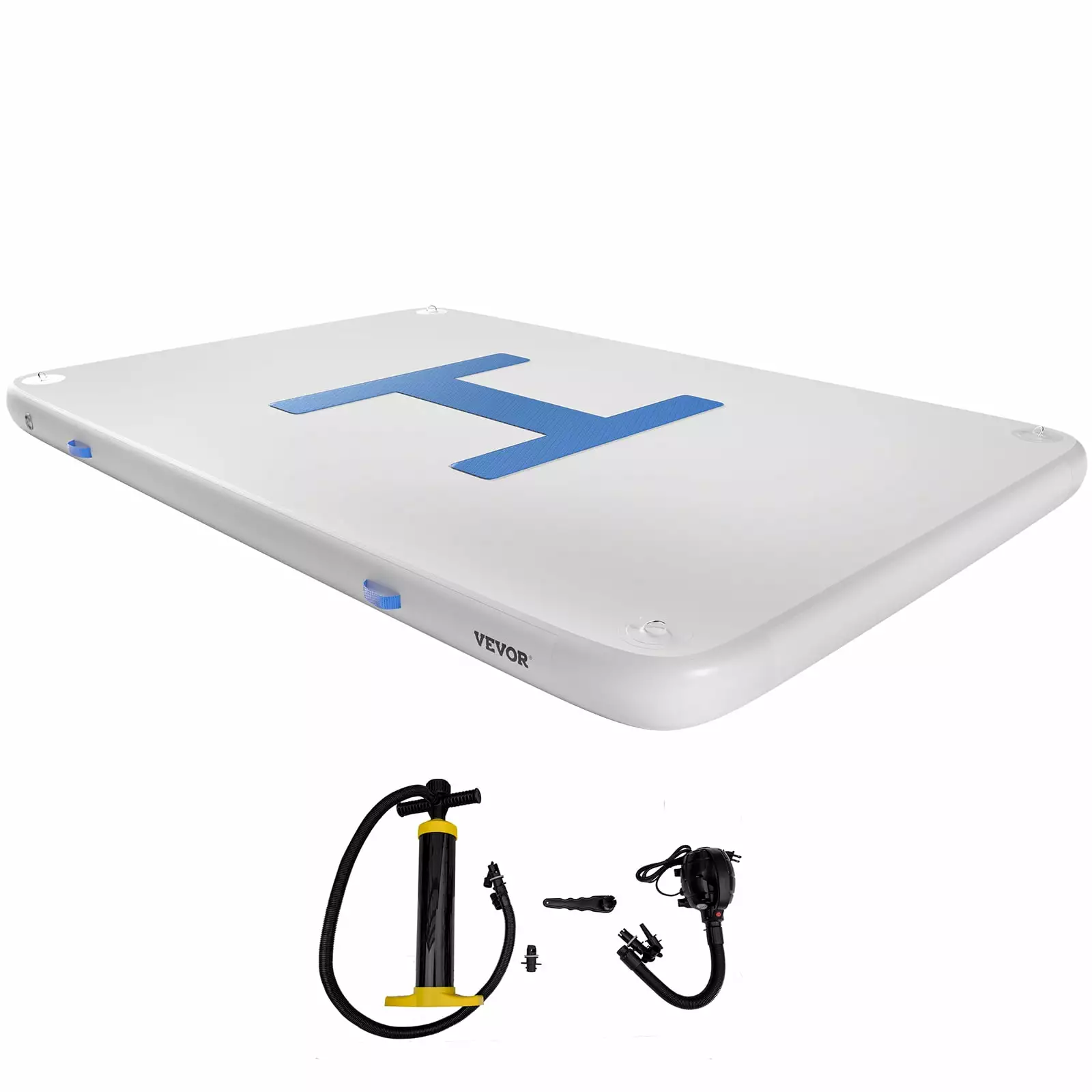 VEVOR Floating Dock 13'x6.5'x6' Inflatable Platform 8-10 Person Electric Air Pump 13