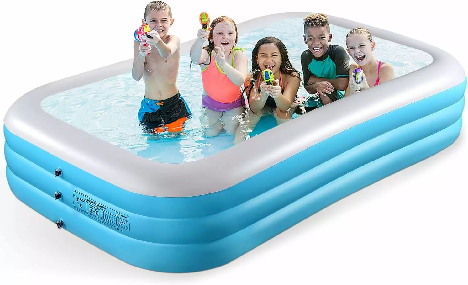 118 X 71 X 22 Full-Sized Inflatable Swimming Pool Leakproof Blow Up Pool Backyard Outdoor Garden Summer Water Party 118l