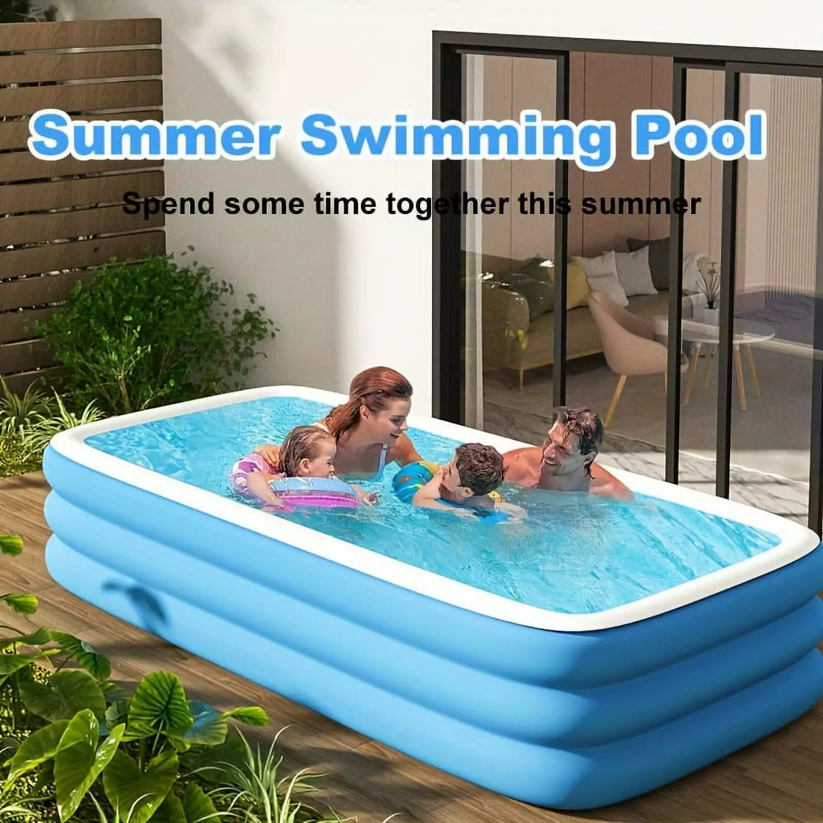 1pc Inflatable Swimming Pool Backyard Durable Outdoor Summer Pool 47