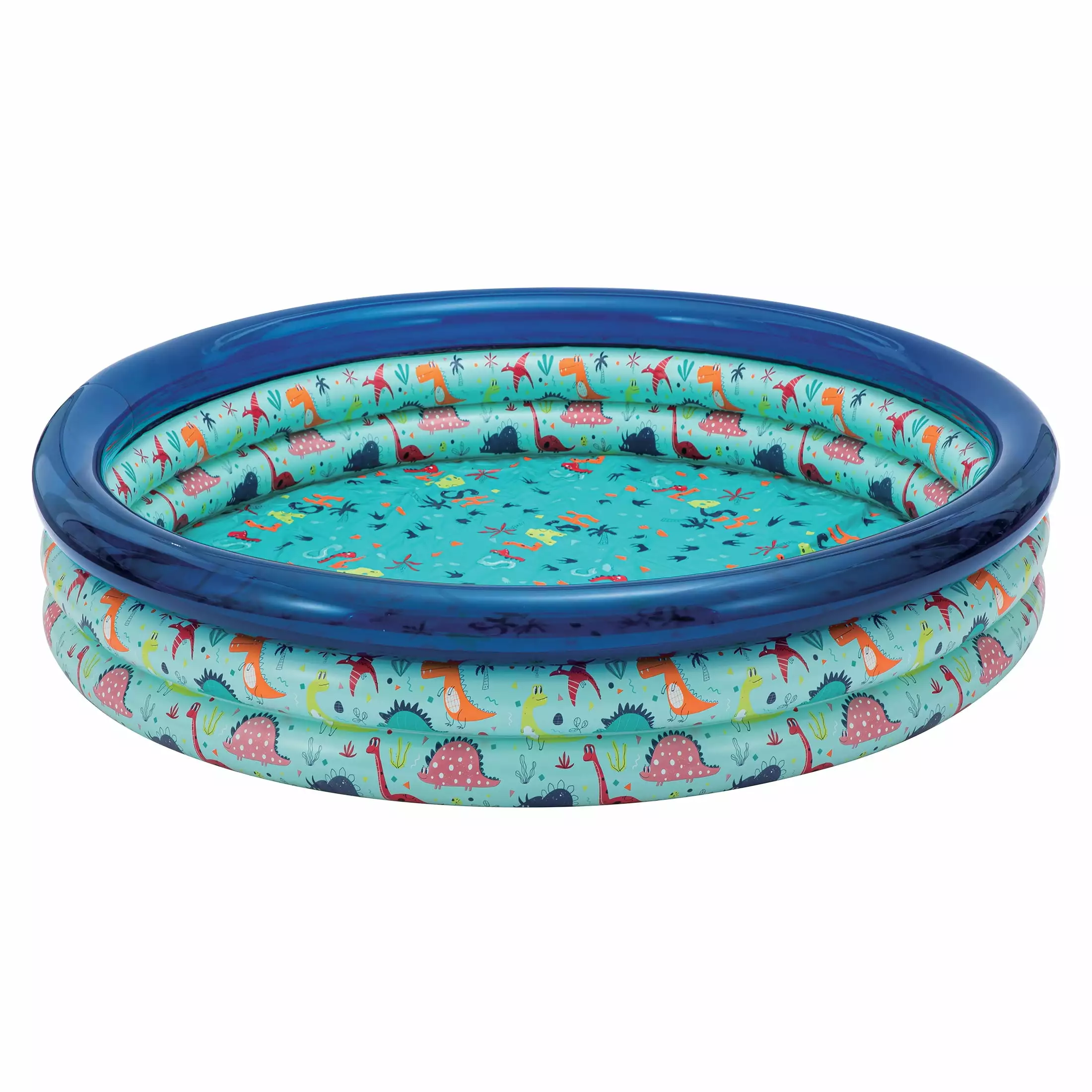 Bluescape Blue Dino 3-Ring Inflatable Swimming Pool Kids Round Age 2 & Up Unisex