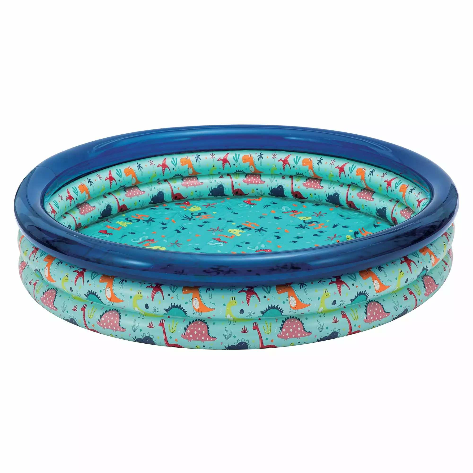Bluescape Blue Dino 3-Ring Inflatable Swimming Pool Kids Round Unisex Age 2+