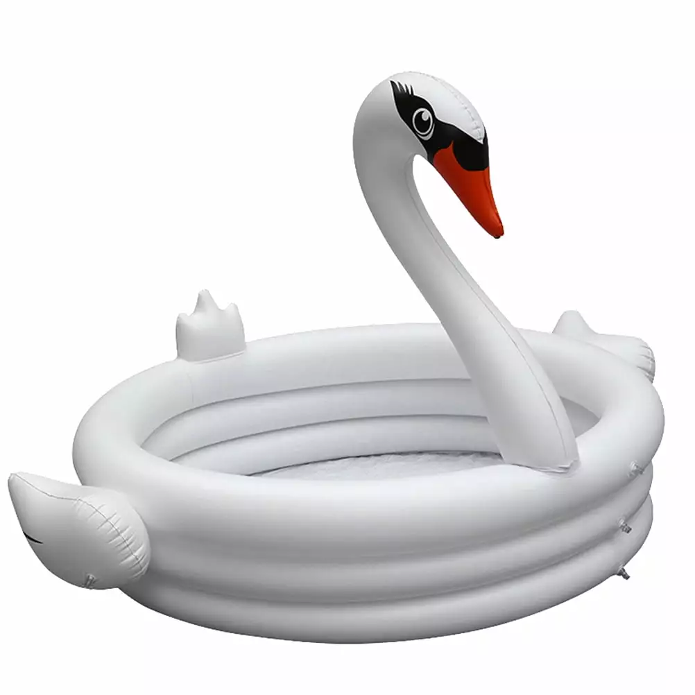 Eease White Swan Shaped Inflatable Pool Bathtub - Educational Play Pool Boys and Girls 150x140cm