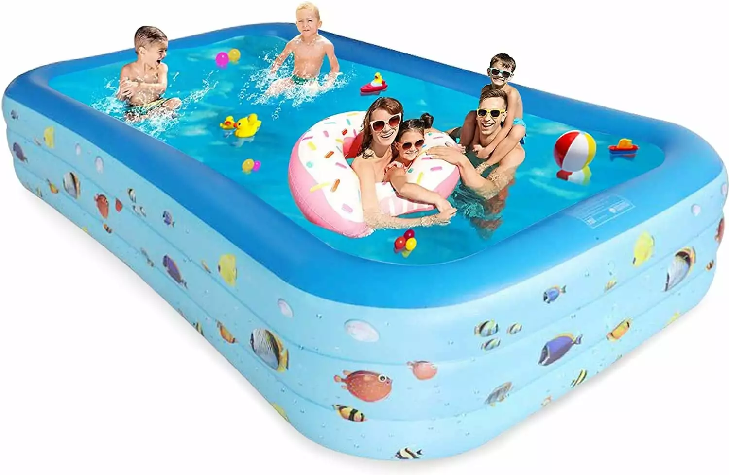 Elemore Home Inflatable Pool 9.83 x 6 x 1.83 ft Family Swimming Pool Kids Toddlers Adults 9
