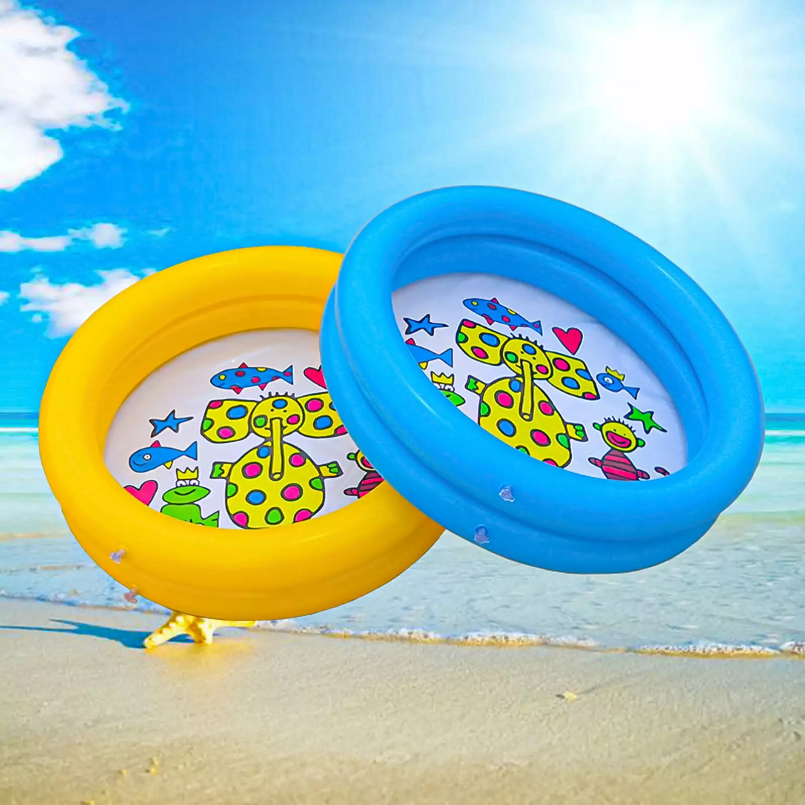 Opolski Kids Swimming Pools Inflatable Thickened Blow Up Round Pool Toddlers Outdoor Summer Water Party One