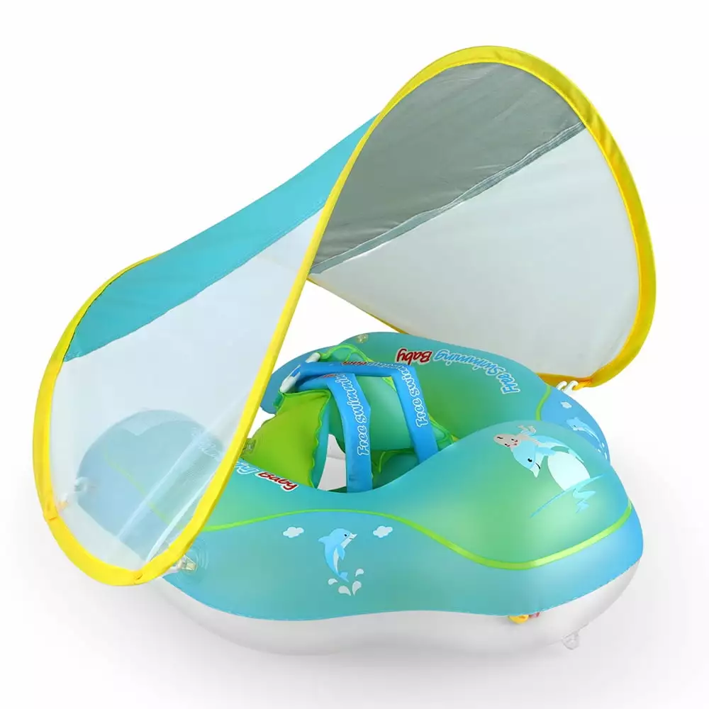 Swimbobo Inflatable Baby Pool Removable Canopy - Infant Swim Ring Rookin Jinmie L