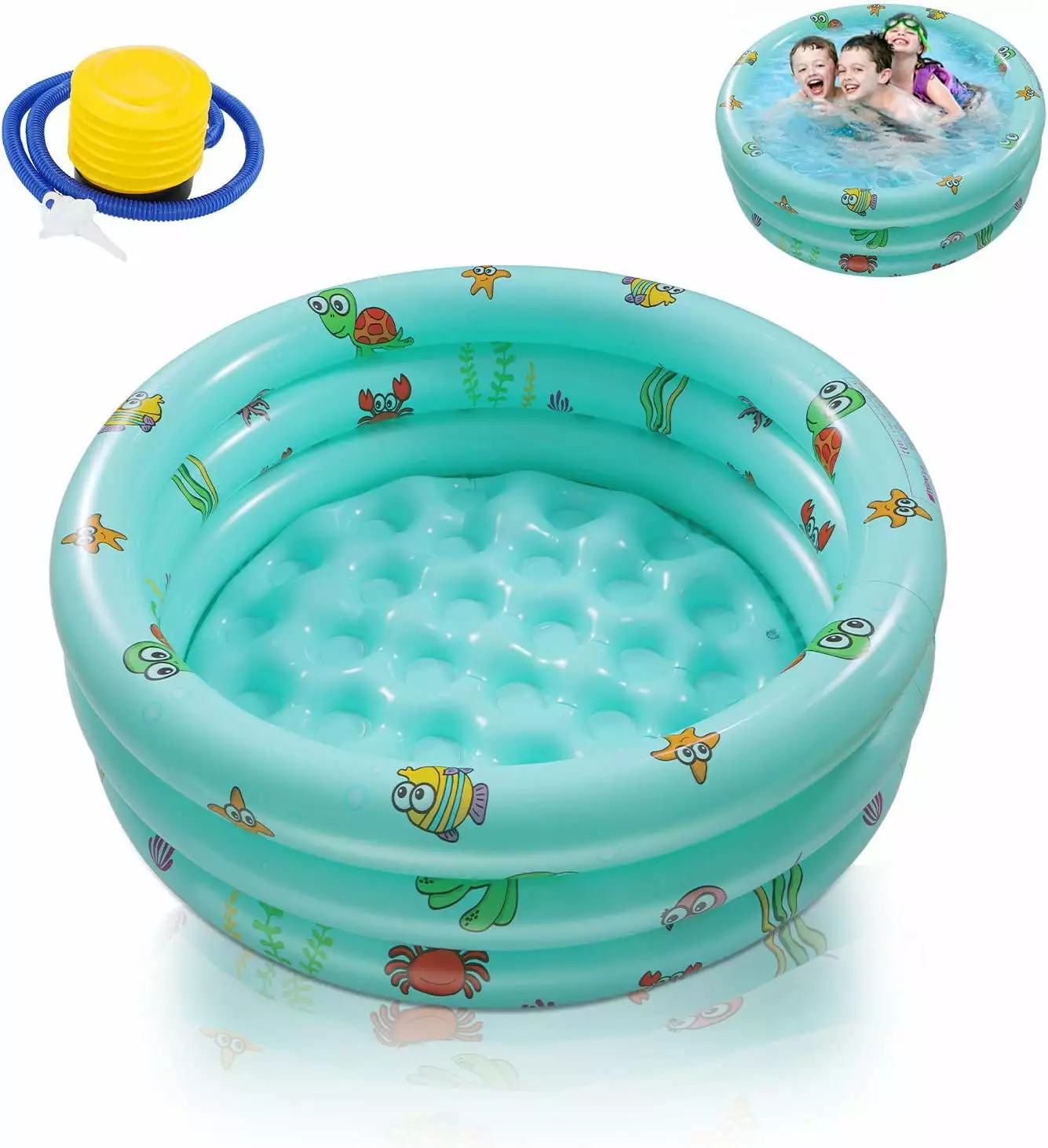 Ucradle Inflatable Kiddie Pool Baby Kids Toddlers 40x11 Inches