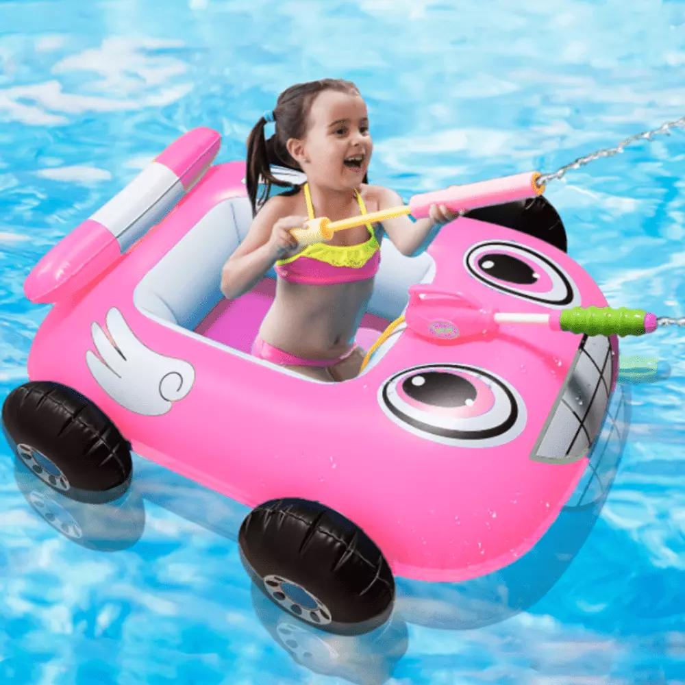 Summer Inflatable Firetruck Pool Float Kids Built- Squirt Gun Ride-on Ages 3-7