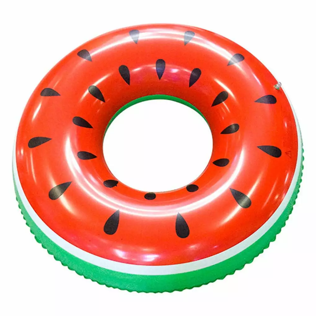 1111DIYOO Summer Swimming Ring - Watermelon Print Inflatable PVC Donut Pool Toy Water Play