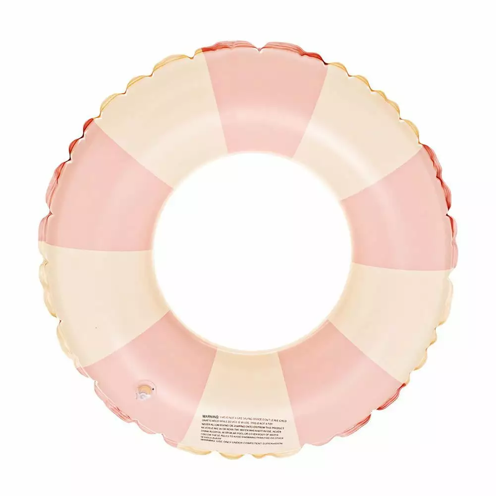 Thickened Retro Striped Swimming Ring Olive Inflatable Underarm Float 60