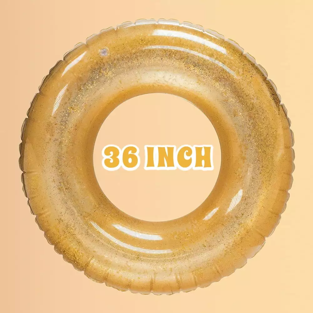 Transparent Inflatable Tube Swim Ring Glitter Pool Party Decorations 36