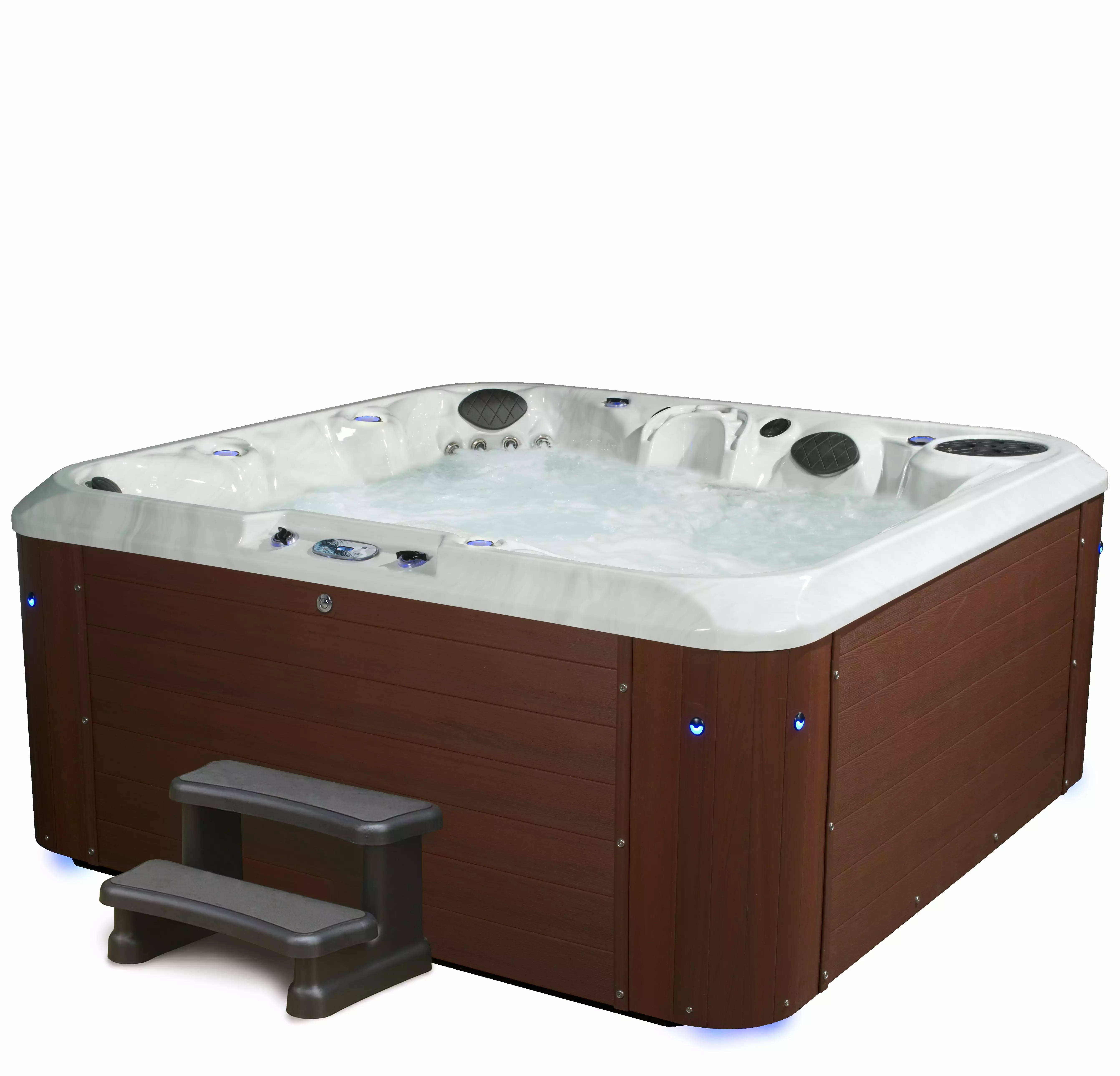 Aqualife Strong Spas Amplified 100-Jet 6-Person Double-Lounger Hot Tub Bluetooth and 3 Pumps