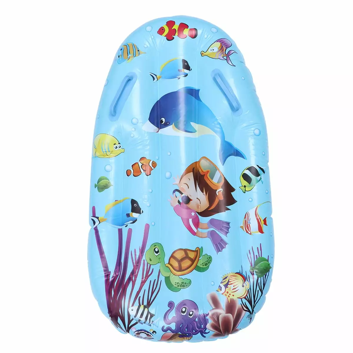 Eease 1PC Double Handle Inflatable Surfboard Floating Swimming Pool Float Summer Party Beach Holiday Blue 90x56cm