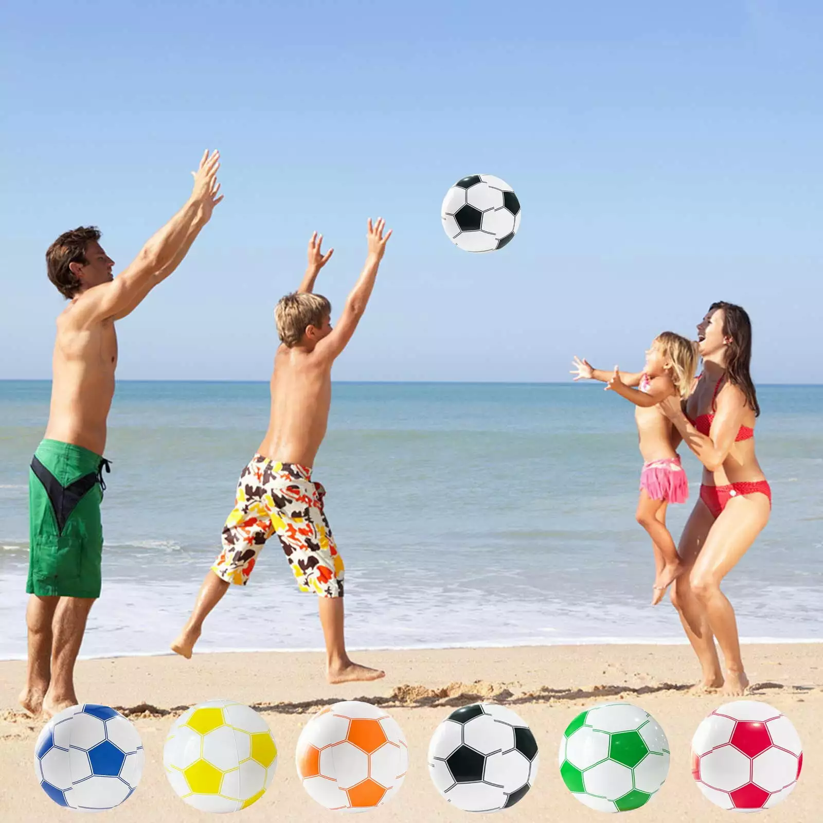 LINMOUA Multi-Color Inflatable Pool and Beach Ball 16 Inch Summer Party Toy Kids Ages 2+